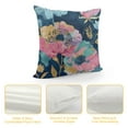 thumbnail image 4 of JRXY Watercolor Flower Throw Pillow Cover Pink Peony Floral with Green Leaf Decorative Pillow Cases Summer Navy Blue Cushion Cover for Home Bedroom Outdoor Garden Decor White, 4 of 5