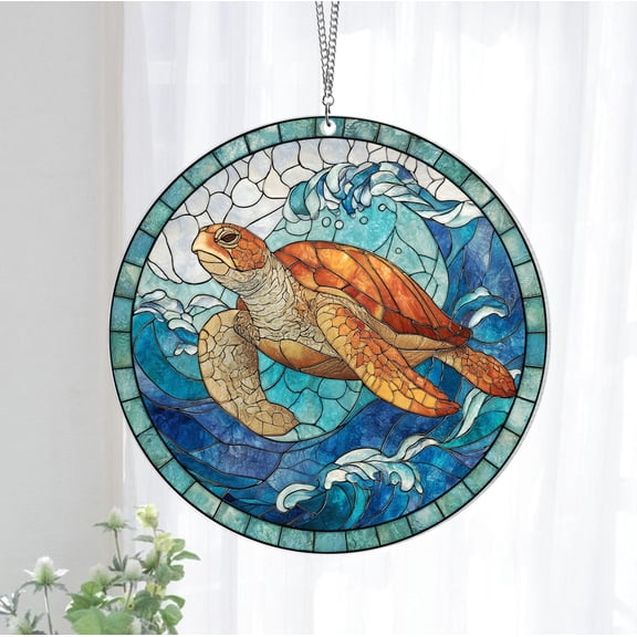 Sea Turtle Suncatcher, Sea Turtle Acrylic Window Hangin, Turtle Decor, Turtle Lovers Gift, Sea Turtle Gifts for Women, Sea Creature Lover