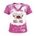 thumbnail image 4 of Top de manga corta con estampado de degradado Sexy de verano para mujer con cuello en V y estampado de día regular para mujer OAVQHLG3B Store lin121212, 4 of 4