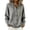 Gray, variant on Hooded Button Down Knit Cardigans for Women Drawstring Hood Loose Soft Sweater Jacket