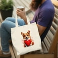 thumbnail image 4 of Happy Valentine's Day Corgi Brings Love Heart Canvas Tote Bag Welsh Corgi Dog Lover Gifts Idea Reusable Shopping Grocery Bag - 02028, 4 of 5