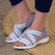 thumbnail image 1 of Sandalias cruzadas elásticas para mujer, zapatillas de verano, zapatos de playa con tacón de cuña para ocio Wmkox8yii  sa3853, 1 of 6