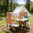 thumbnail image 3 of WASUHE 38" Outdoor Picnic Table Set, Heavy Duty All Weather Plastic Table Set for Small Spaces, Patio & Garden, Party, Compact, White, 3 of 11