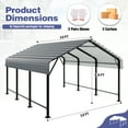 thumbnail image 5 of Walsunny 12X15 ft Carport Heavy Duty Carport Canopy with Galvanized Steel Roof and Frame Metal Carport Upgraded Extra Large Garage, 5 of 9
