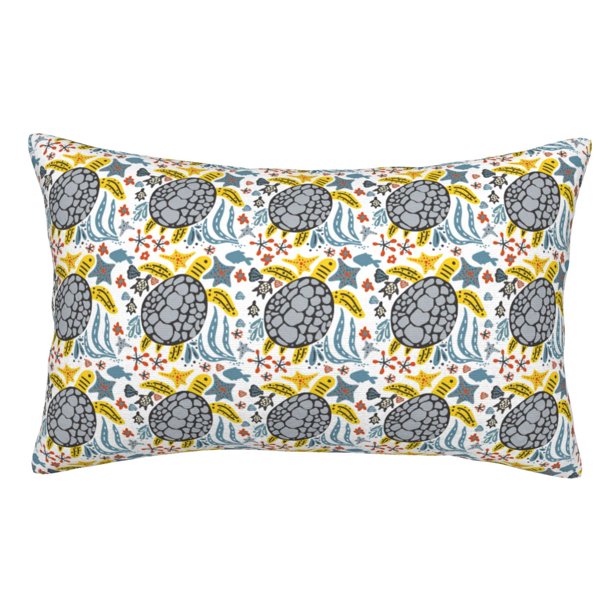 Fotbe Sea Turtle Funda de Almohada Decorativa Estilo Occidental, Lujo en Algodón, Fundas para Almohadas King, Cojín Estampado para Decoración del Hogar-14"x20"