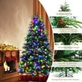 thumbnail image 4 of Topbuy 7FT Hinged Life-Like Christmas Tree W/ 450 LED Lights Pre-Lit Artificial Xmas Tree W/ 1315 PE & PVC Leaves, 4 of 10