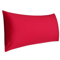 PiccoCasa Body Pillowcase 300 Thread Count Egyptian Cotton Pillowcase Standard Red