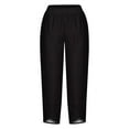 thumbnail image 4 of Women's Summer Comfortable Loose Wide Legged Fashion Solid Color Capris RXIRUCGD Marron, Taille: 3TG, 4 of 5