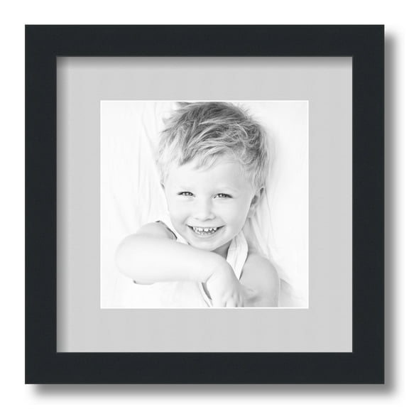 ArtToFrames 12x12" Matted Picture Frame with 8x8" Single Mat Photo Opening Framed in 1.25" Satin Black and 2" Candlewick Mat (FWM-3926-12x12)