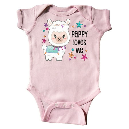 

Inktastic Pappy Loves Me- cute and happy llama Gift Baby Boy or Baby Girl Bodysuit