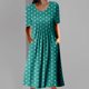 thumbnail image 3 of Vestidos Para Mujer Vestidos Midi Casual Cuello Redondo Manga Corta Plegable Estampado Odeerbi ODB163441, 3 of 8