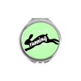 thumbnail image 1 of Miroir Compact Rond Portable en Verre avec Motif de Lapins Noirs, 1 of 3