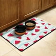 thumbnail image 3 of Tropical Watermelon & Sunshine Dog Bowl Mat - Absorbent, Non-Slip Pet Mat with Fresh Fruit Pattern, Large Size, 3 of 6