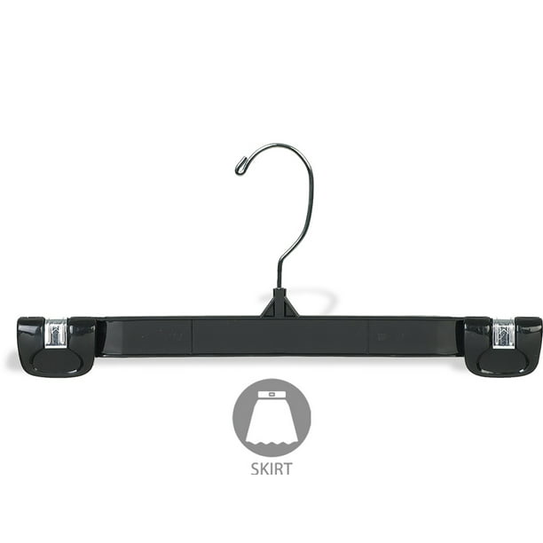 Black Plastic Bottom Hanger w/ Grip Lock Clips, (Box of 200) 10 Inch ...