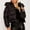 112#Black, variant on Fashion Women's Solid Zipper Sleeveless Lapel Jacket Coat Sweater Bubble Jacket Long Sleeve Coats