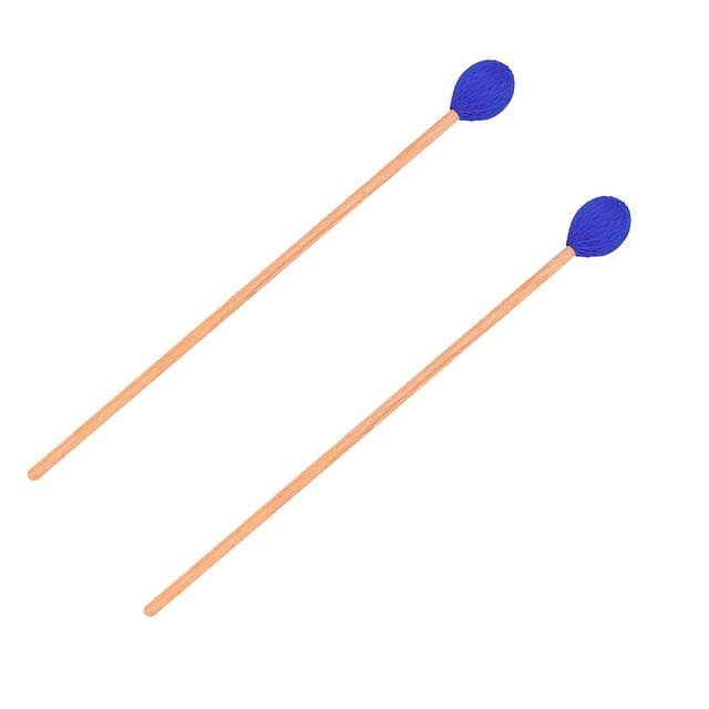 Minkissy 2Pack Drum Stick Mallet Tool Blue Wool for Students