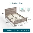 thumbnail image 3 of Linsy Home 3 Pieces Farmhouse Bedroom Furniture Set, Includes Full Size Wood Bed Frame with Storage Headboard, Nightstand Set of 2 with Charging Station, Gray, 3 of 10