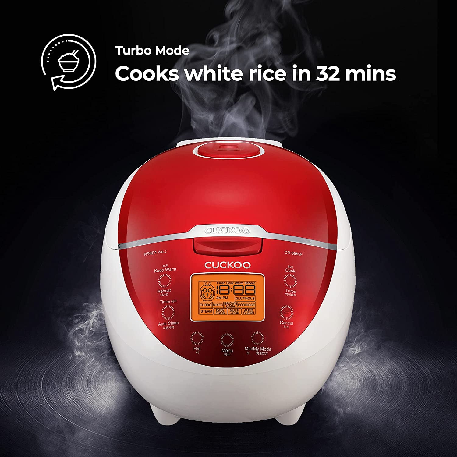 CUCKOO CR-0655F | 6-Cup (Uncooked) Micom Rice Cooker | 12 Menu Options:  White Rice, Brown Rice & More, Nonstick Inner Pot, Designed in Korea |