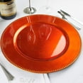 thumbnail image 3 of BalsaCircle 24 Orange 13" Crystal Beaded Acrylic Wooden Textured Round Charger Plates, 3 of 5