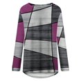 thumbnail image 4 of Long Sleeve Shirts for Women Dressy Casual Crew Neck Hem Flowy Tops Color Block Geometry Printed Oversized Loose Tunic Shirts Graphic Tees for Spring Fall #B06-Orange S, 4 of 5