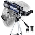 thumbnail image 2 of Telescopio para principiantes Casa Fiesta Telescopio refractor astronómico 70 mm con revestimiento múltiple y trípode, 2 of 4
