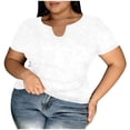 thumbnail image 4 of Fnooota Women's Plus Size T-shirts, Basic V Neck Casual Short Sleeve Summer Tops with Built in Bra White Size 3XL, 4 of 6