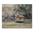 thumbnail image 3 of Designart 'Storm On A Rustic House On Mountain Top ' Country Print on Natural Pine Wood, 3 of 5