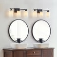 thumbnail image 2 of KAWOTI 3-Light Dimmable Bathroom Vanity Light with Frosted White Glass Black, 2 of 7