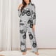 thumbnail image 2 of Balery Gray Tractor Conjunto de Pijama con Estampado para Mujer, Conjunto de Dos Piezas con Manga Larga, Ropa de Dormir Suave con Bolsillos, Pijamas Cómodos-Large, 2 of 7