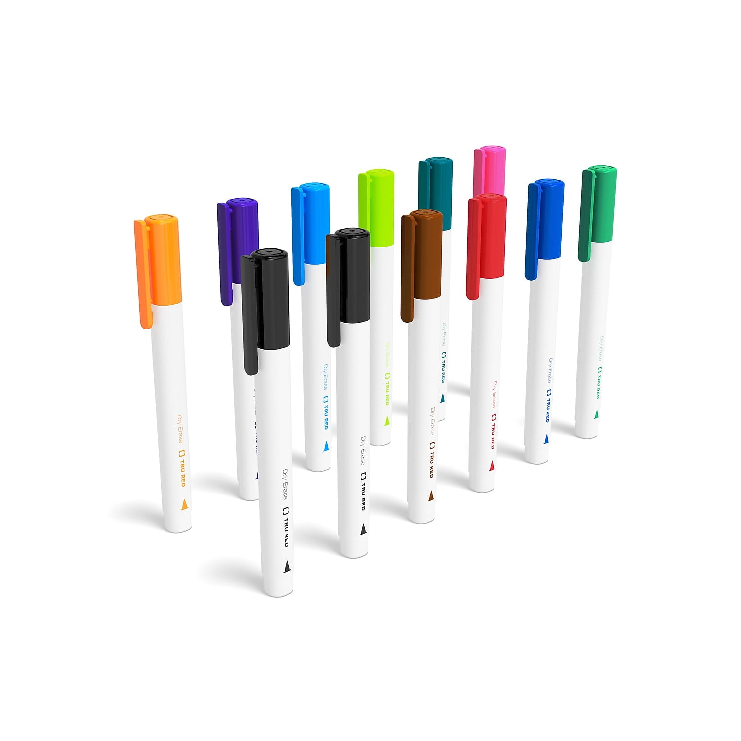 TRU RED Pen Dry Erase Markers Fine Tip Assorted 12/Pack TR54568