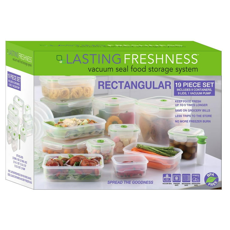 Lasting Freshness 19 Piece Vacuum Seal Food Storage Container Set