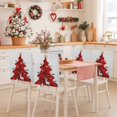 thumbnail image 2 of Christmas Tree Chair Covers Set of 8 Abstract Red Trees Elk Gift Bird Star Art Chair Back Covers Stretch Removable Washable Slipcovers Protector for Dining Room Kitchen Party Decor, 2 of 5