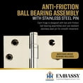 thumbnail image 5 of Embassy 4” x 4” Door Hinge Heavy Duty Hinges Polished Nickel Finish with Flat Finials, 5 of 9