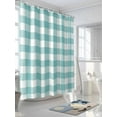 thumbnail image 3 of Shower Curtain Teal Green White Check Plaid Shower Curtains for Bathroom, Waterproof Polyester Shower Curtain Set with Hooks, Extra Long 72" x 84" Farmhouse Style, 3 of 6