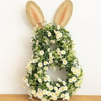 Outoloxit Easter Bunny Wreath for Front Door, Bunny Shape with Hydrangea Flowers, Spring Home Decor, 265 Inch Multicolor Plastic Wreath