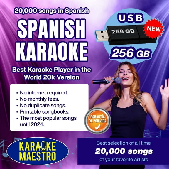 Karaoke Spanish 20K with the best Karaoke Player