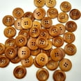 thumbnail image 4 of 50pcs Botones De Madera Redonda Con 4 Agujeros De Costura Artesanal De Café Sunnimix Botones de madera del arte de DIY, 4 of 6