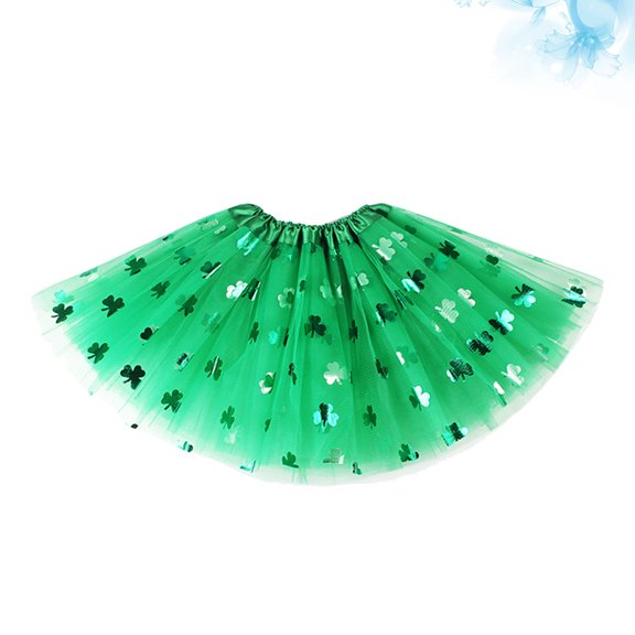 Milisten 1Pcs Green Tutu Skirt Girls Irish ce Outfit with Fluffy Princess Design for