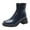 A Blue, variant on Women's Slip On Chelsea Boots Fashion Square Toe Ankle Platform Booties Patent Leather Chunky Heel Dress Shoes