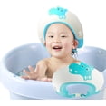 thumbnail image 1 of Visera de baño para niños, gorro de baño para bebés, gorro de ducha para niños de 0 a 9 años, gorro de baño con visera ajustable que protege los ojos y los oídos de los niños (hipopótamo azul), 1 of 5