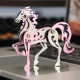 thumbnail image 2 of 3D Metal Puzzle for Adults & Teens, 100PCS DIY Mechanical Zodiac Horse Aluminum & Copper Assembly Kit, Creative Desktop Ornament Gift for Enthusiast (Pink), 2 of 4