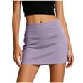 thumbnail image 2 of Women's Casual Solid Color Midi Skirt with Built-in Short for Comfort and Coverage, 2 of 6