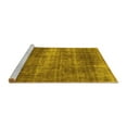 thumbnail image 2 of Ahgly Company Machine Washable Indoor Round Abstract Yellow Modern Area Rugs, 4' Round, 2 of 4