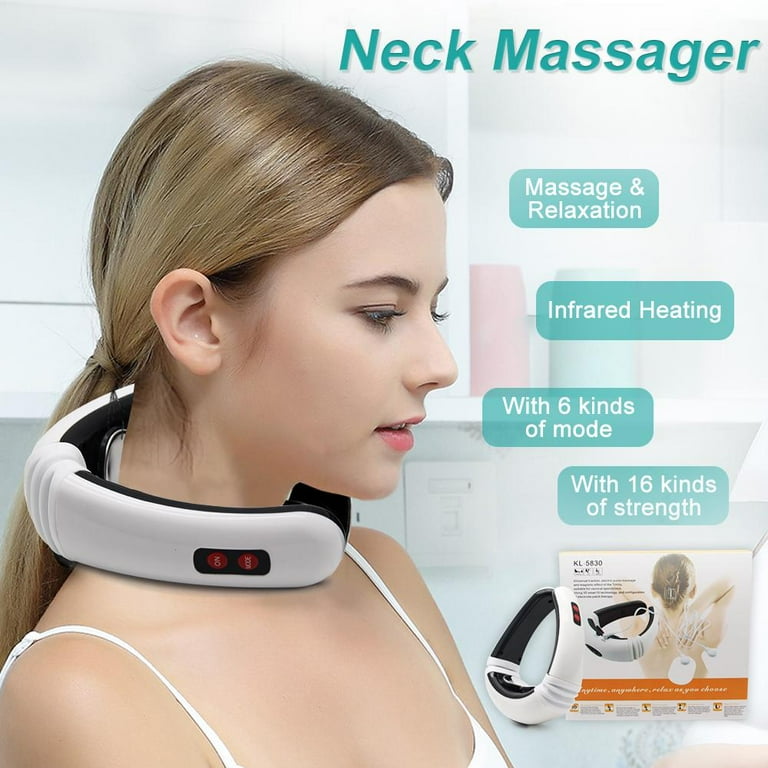 Intelligent Neck Massager with Heat for Neck Pain, Protable Cordless  Electric Neck Massage Deep Tissue Trigger Point Massage with 4 Modes 15  Strength