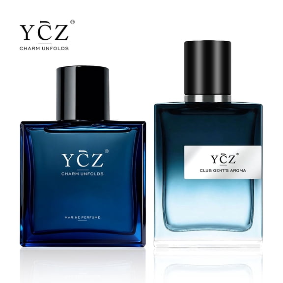 Ycz Men's Cologne Gift Set, 2-Bottle Set (1.7 oz each),Oceanic and Woody Notes Long-Lasting Scent