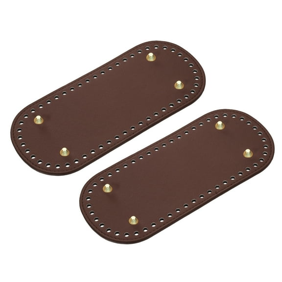 Oval Bag Bottom Shaper Pad, 2Pack 22x10cm PU Leather Cushion Base Dark Brown