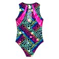 thumbnail image 4 of Alvivi Kids Girls Sleeveless One Piece Dance Bodysuit Sports Athletic Gymnastics Leotard Black&Green 14, 4 of 5