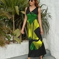 thumbnail image 6 of Jamaica Womens Night Club Maxi Dress V Neck Sleeveless Bohemia Long Dresses, 6 of 9