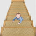 thumbnail image 2 of Bxaolu Stair Treads Carpet Non-Slip Indoor Wood Stair Treads Rugs Anti Moving Modern Stair Runners Safety for Dogs, 8" X 30", Beige, 2 of 9