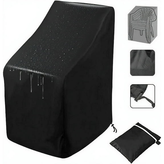 Patio Chair Covers, 210D Lounge Deep Outdoor Seat Cover,Waterproof UV Protected, 25" L x 25" W x 47"H, Black